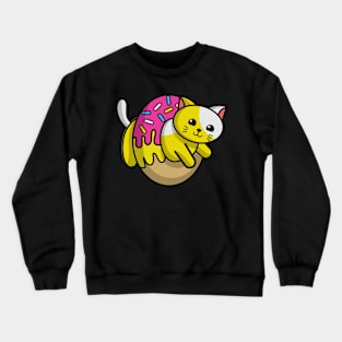 Cat Doughnut Ring Yellow Crewneck Sweatshirt